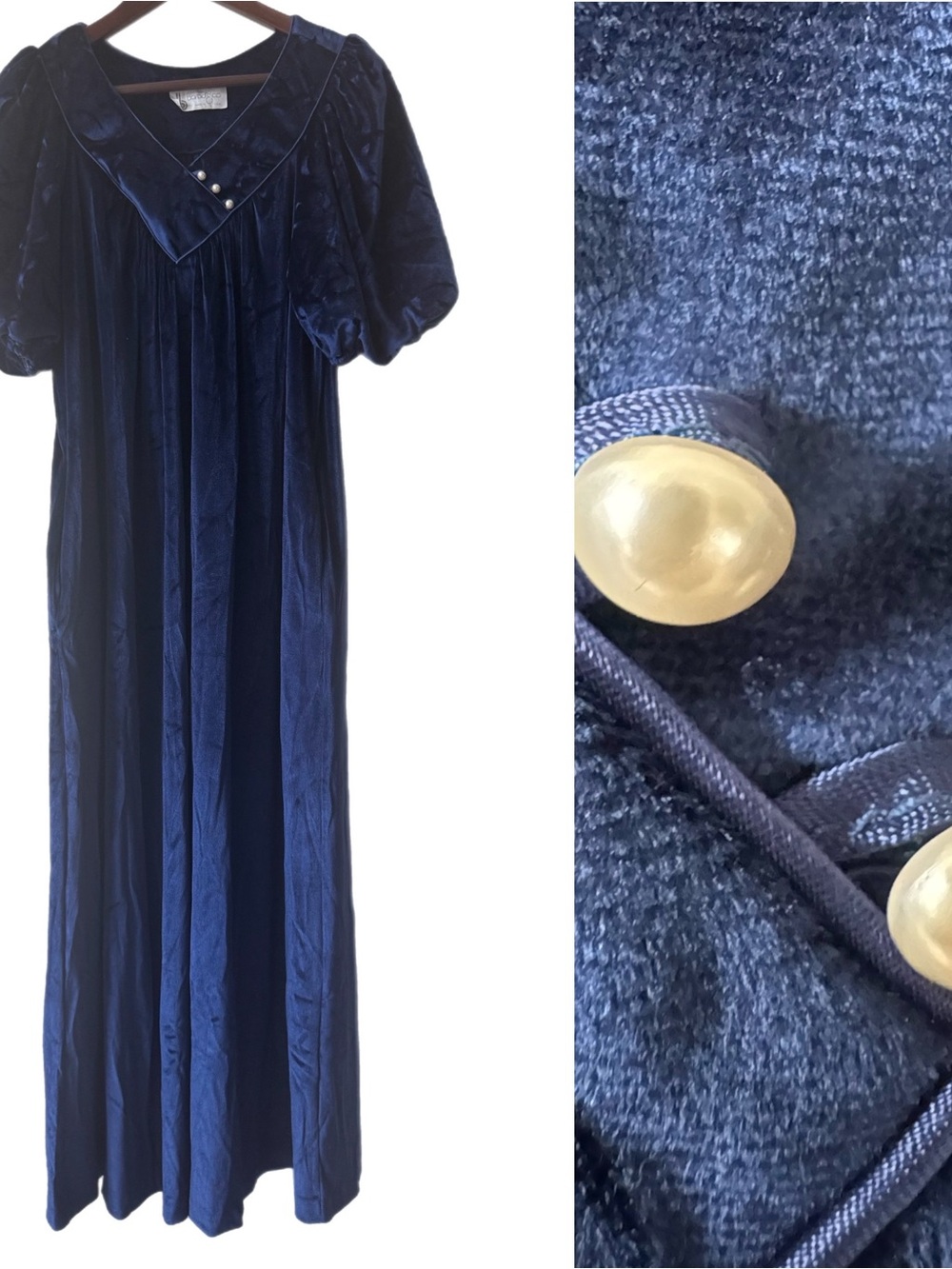 VTG Tom Bezduda Robe House Dress Kaftan USA Pockets Sz M
